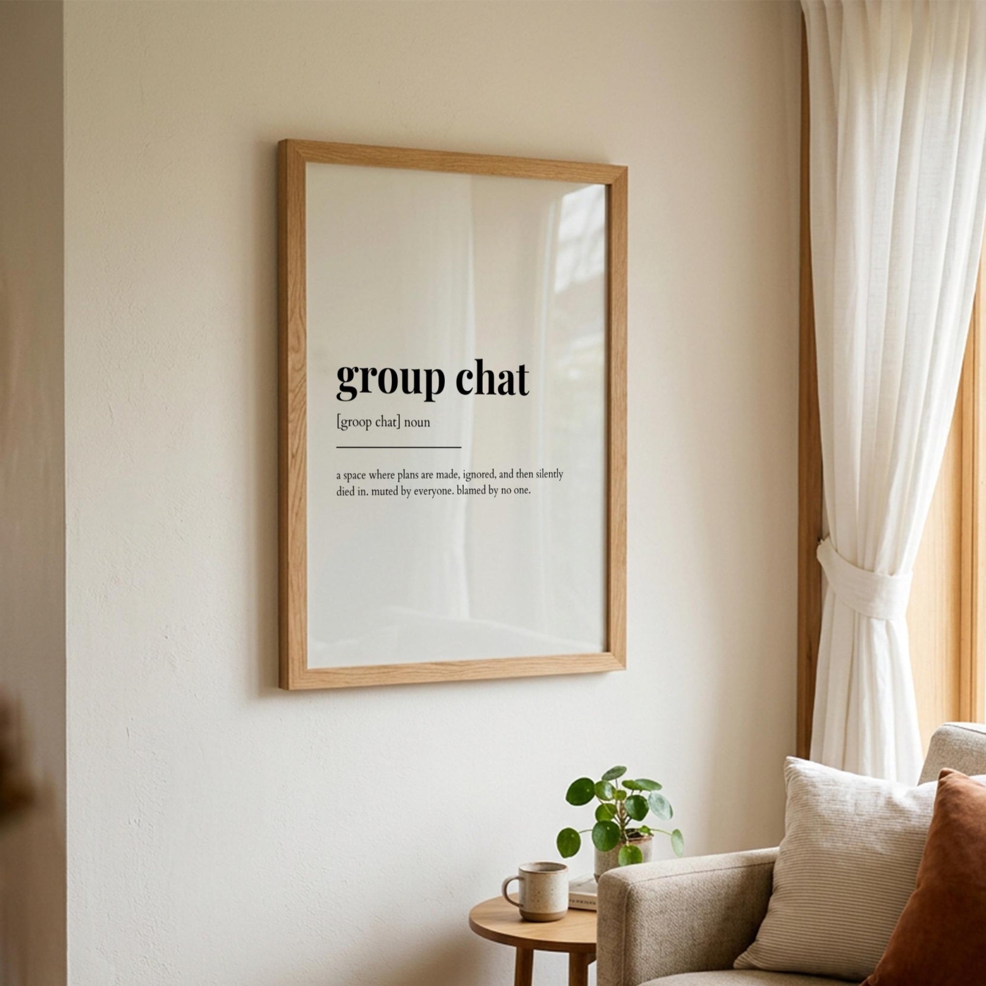 Group Chat Definition Poster | Funny Group Chat Meaning | Dictionary Style Wall Art | Motivational Quote Print | Humor Decor