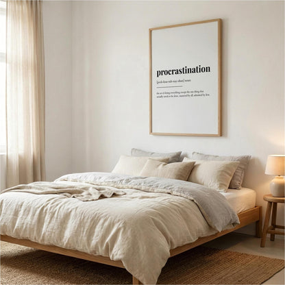 Procrastination Definition Poster | Funny Procrastination Meaning | Dictionary Style Wall Art | Motivational Quote Print | Humor