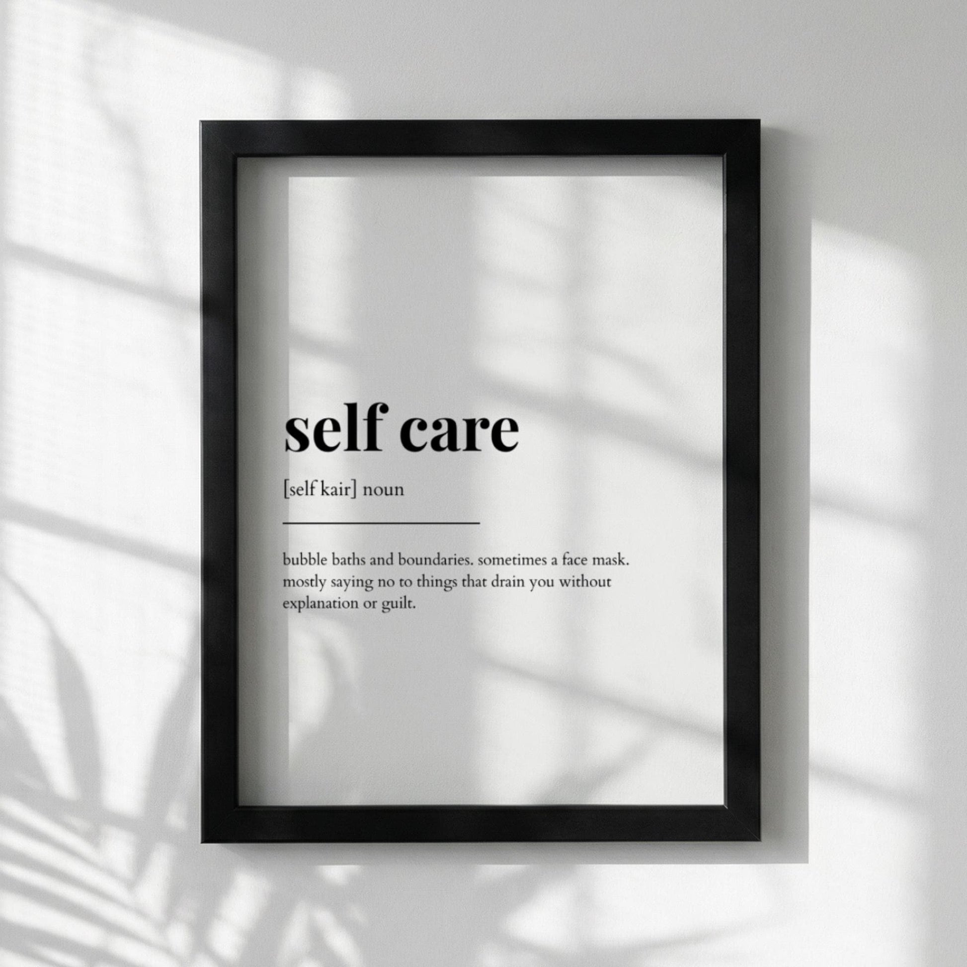 Self Care Definition Poster | Funny Self Care Meaning | Dictionary Style Wall Art | Motivational Quote Print | Wellness Decor