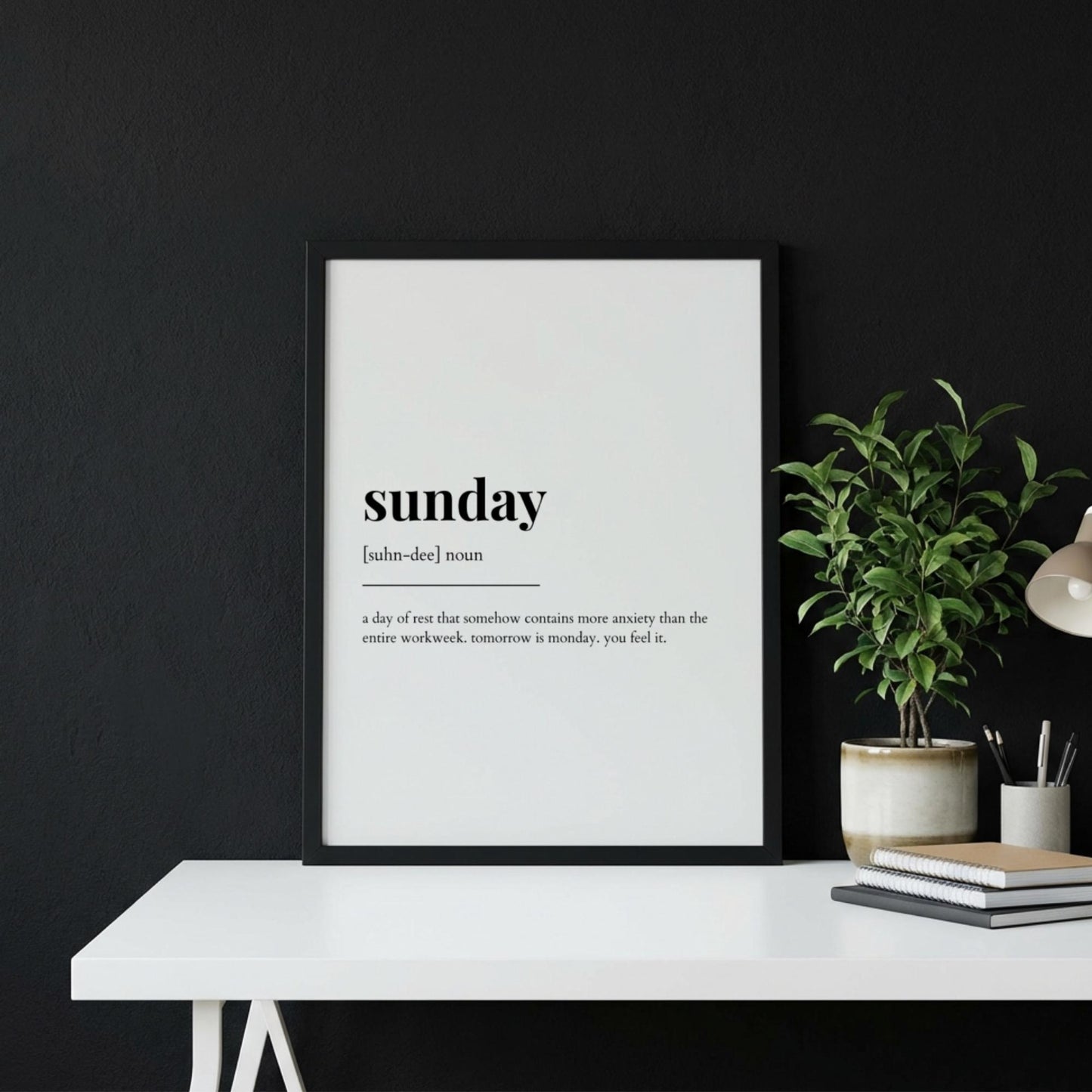 Sunday Definition Poster | Funny Sunday Meaning | Dictionary Style Wall Art | Motivational Quote Print | Relax Humor Decor