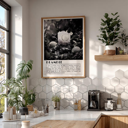 Bramble Black & White Poster | Minimalist Cocktail Wall Art | Modern Bar Decor | Classic Drink Print | Kitchen Wall Art