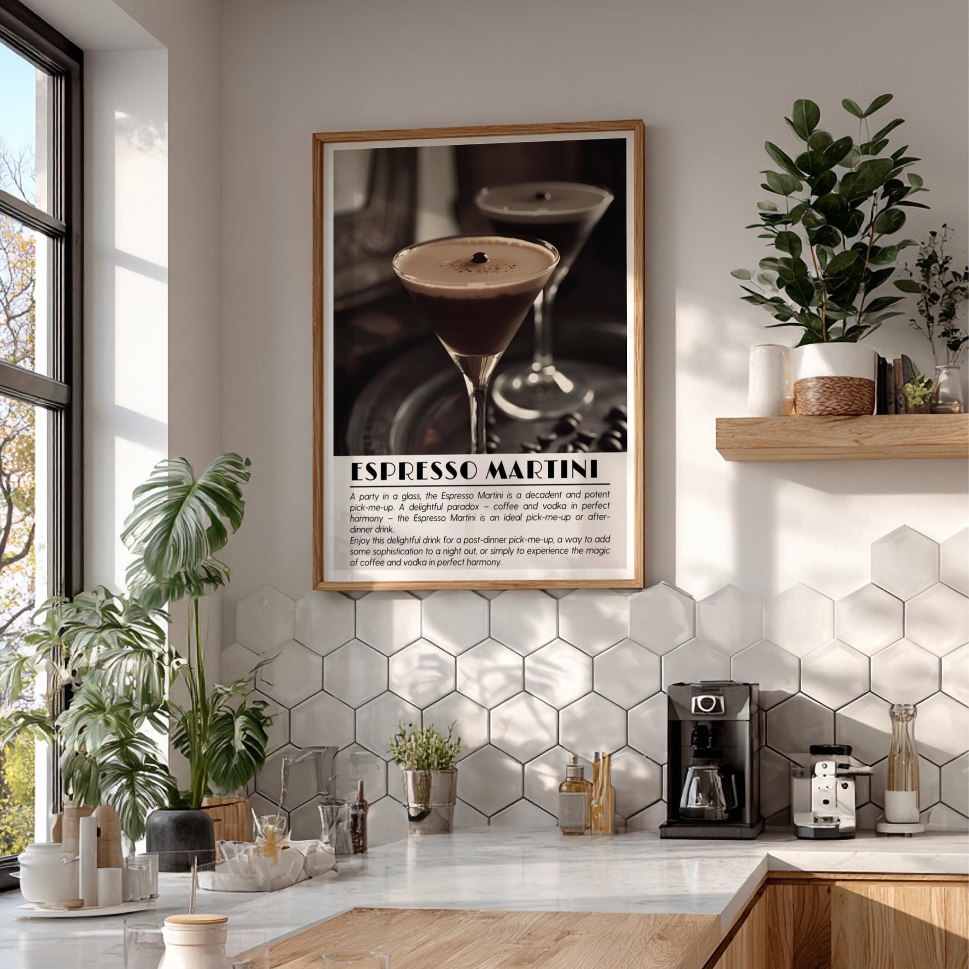 Espresso Martini Black & White Poster | Minimalist Cocktail Wall Art | Modern Bar Decor | Classic Drink Print | Kitchen Wall Art