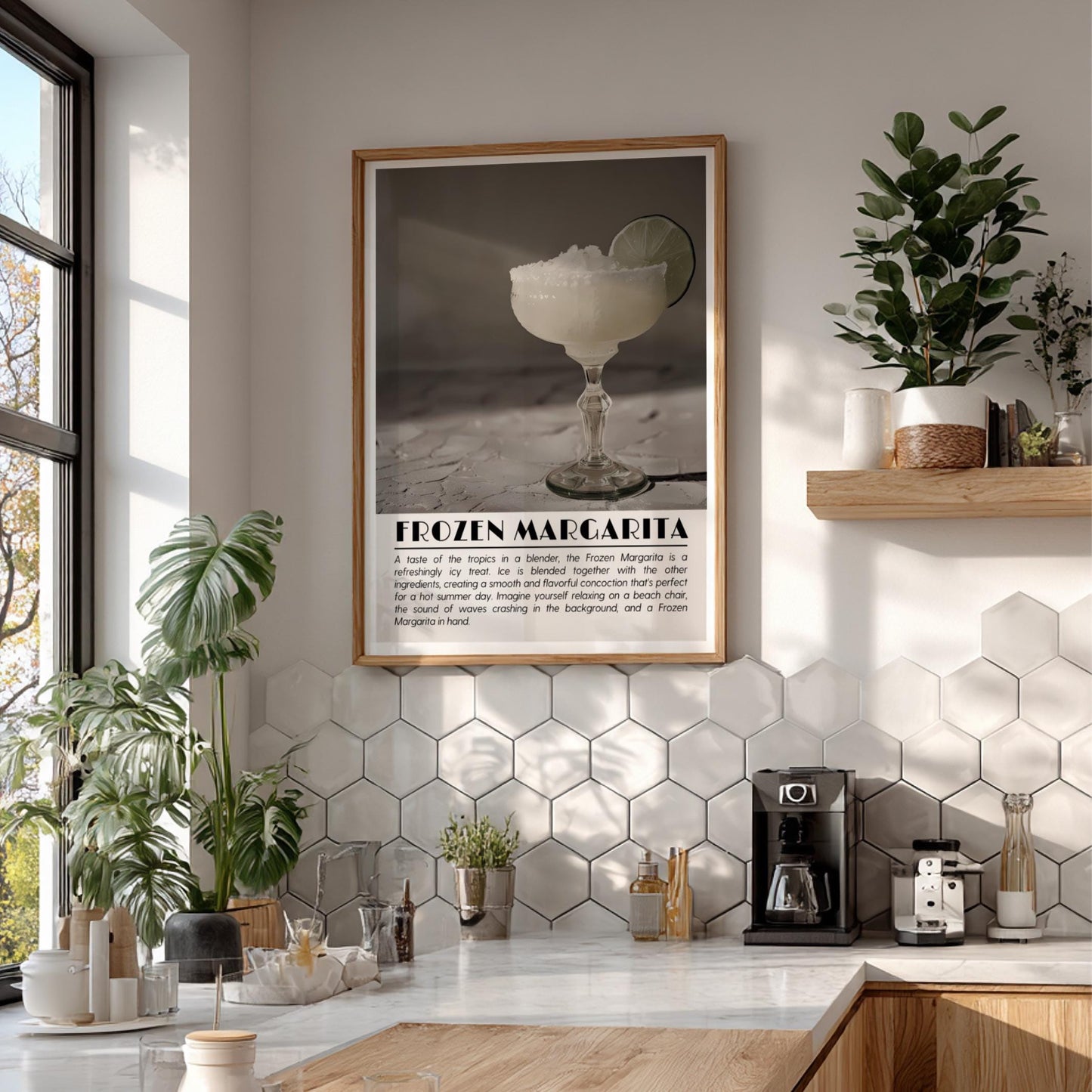 French Blonde Black & White Poster | Minimalist Cocktail Wall Art | Modern Bar Decor | Elegant Drink Print | Kitchen Wall Art