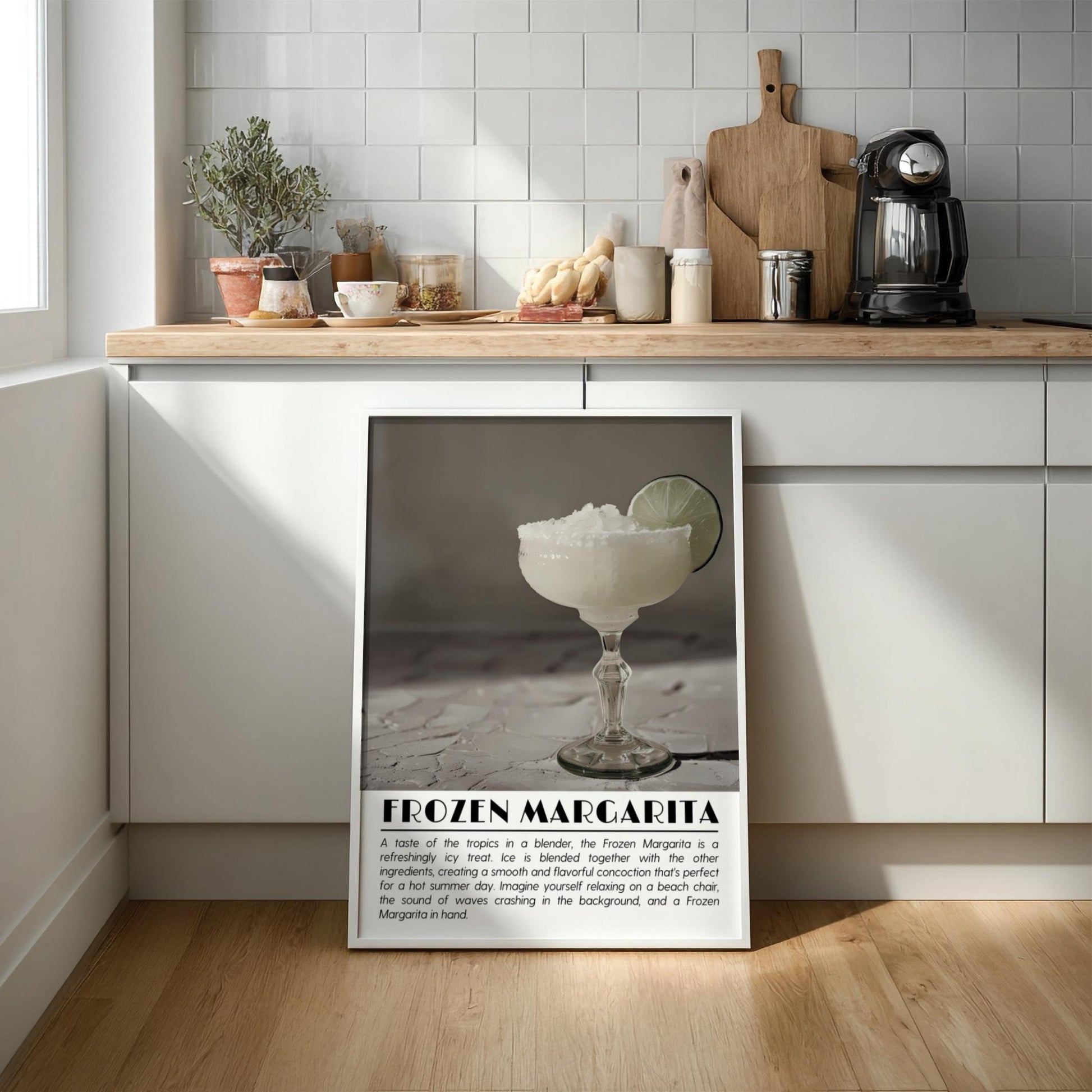French Blonde Black & White Poster | Minimalist Cocktail Wall Art | Modern Bar Decor | Elegant Drink Print | Kitchen Wall Art