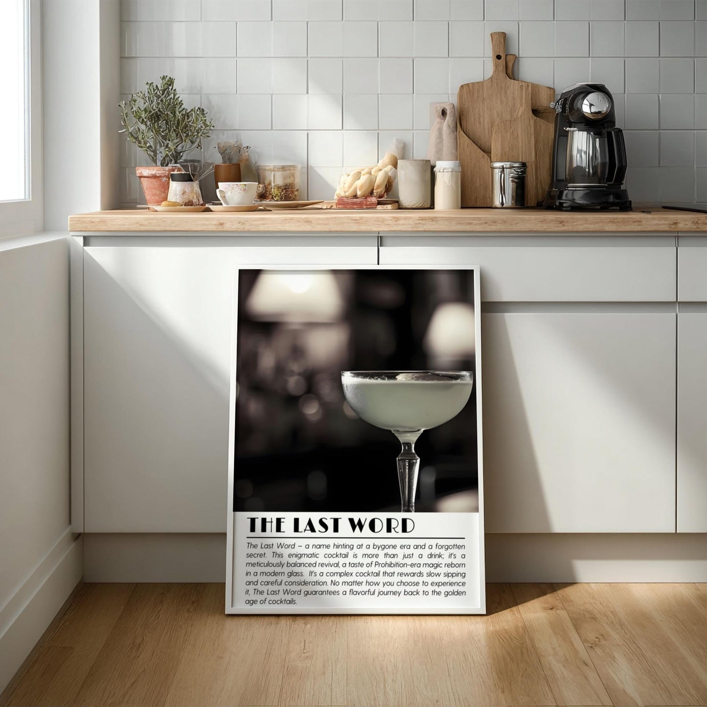 Last Word Black & White Poster | Minimalist Cocktail Wall Art | Modern Bar Decor | Classic Drink Print | Kitchen Wall Art