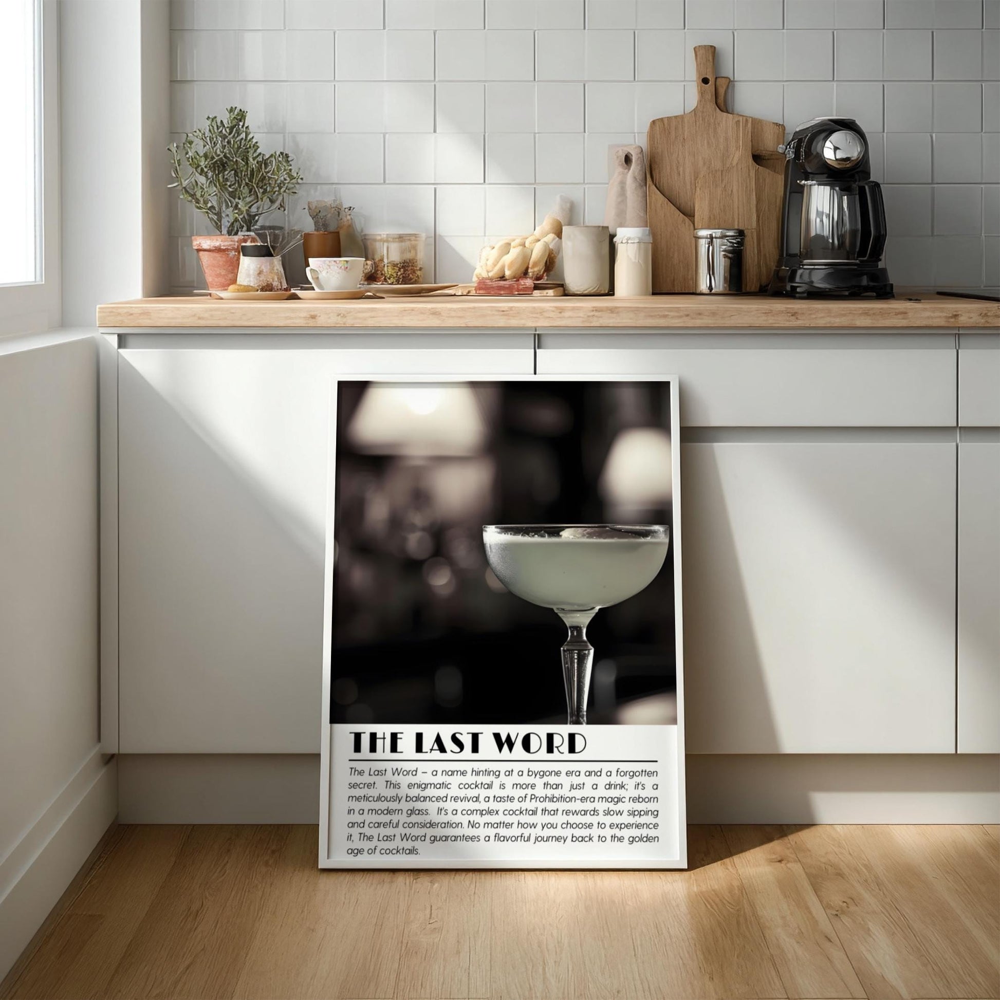 Last Word Black & White Poster | Minimalist Cocktail Wall Art | Modern Bar Decor | Classic Drink Print | Kitchen Wall Art