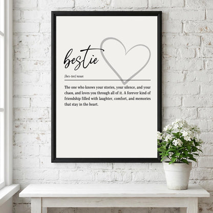 Bestie Definition Print | Friendship Gift | Minimalist Wall Art
