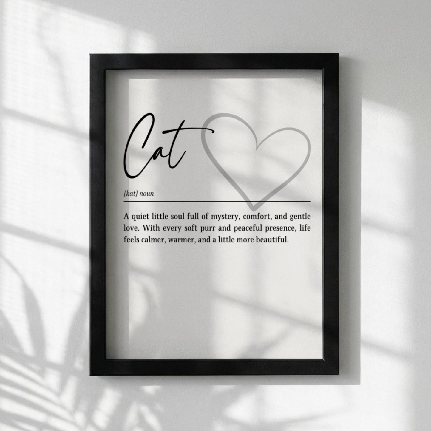 Cat Definition Print | Minimalist Typography Art | Cozy Home Decor