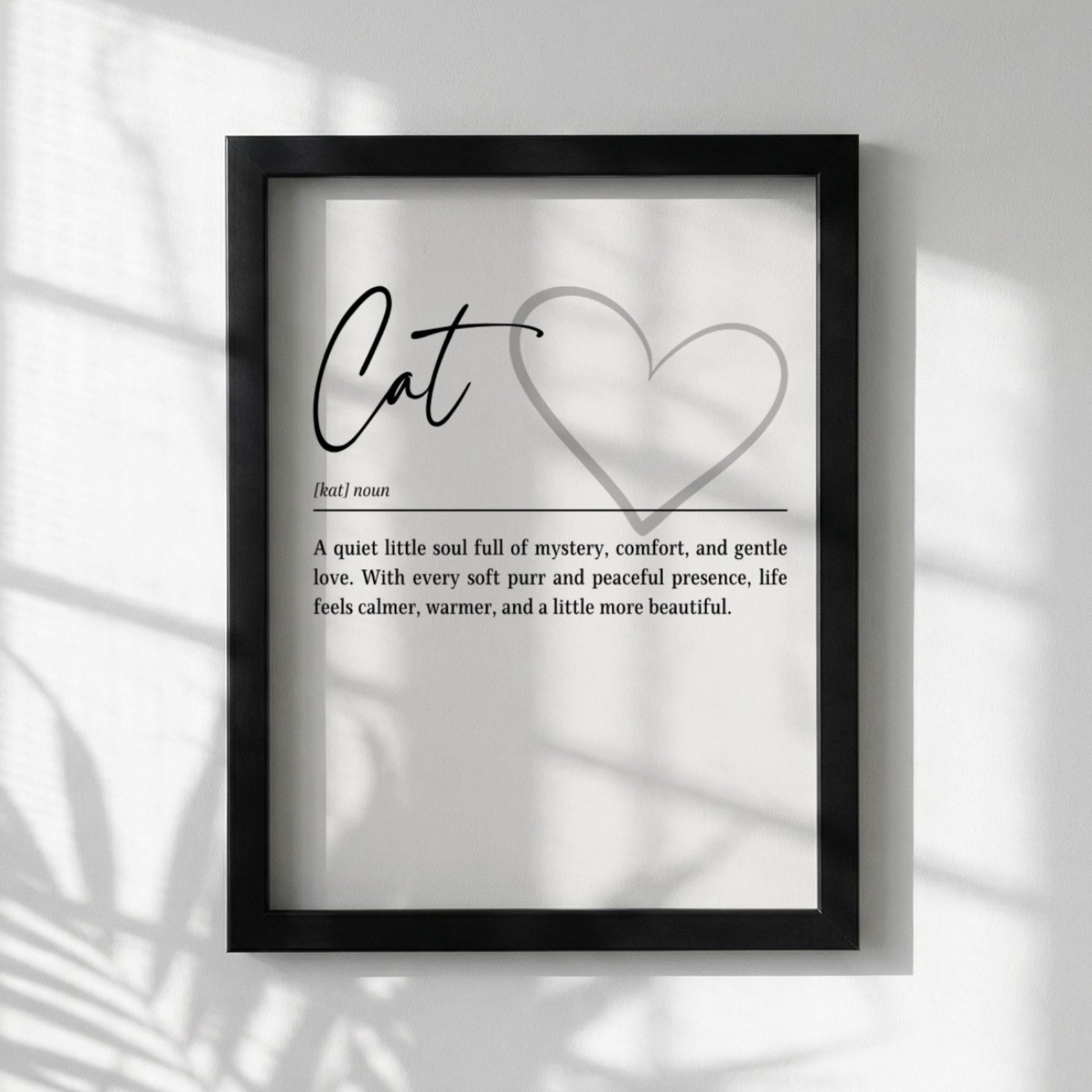 Cat Definition Print | Minimalist Typography Art | Cozy Home Decor