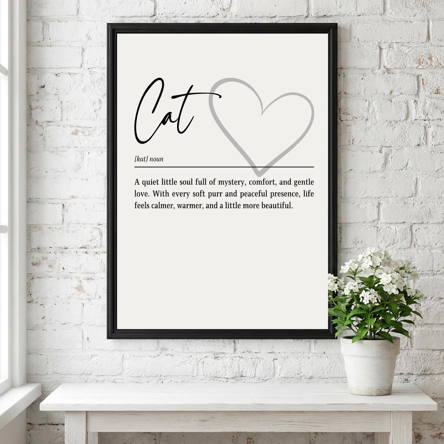 Cat Definition Print | Minimalist Typography Art | Cozy Home Decor