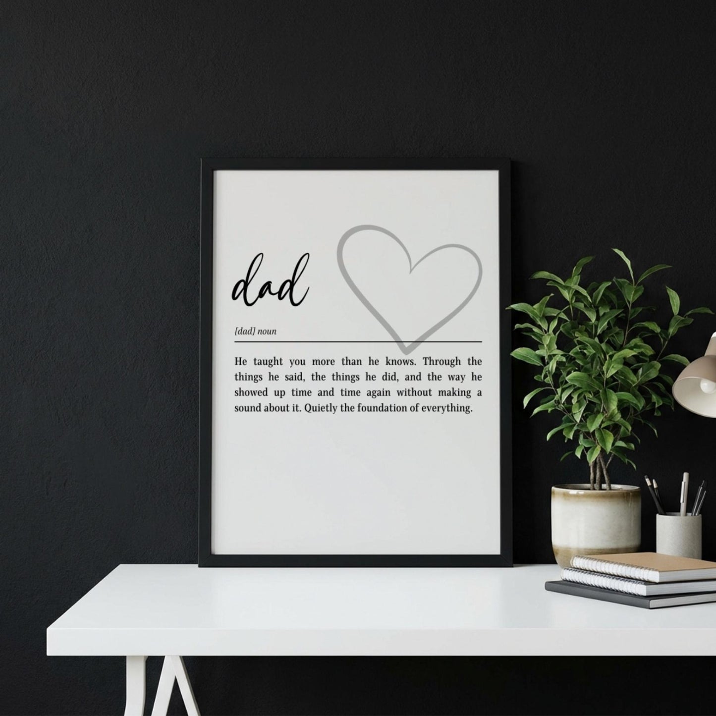 Dad Definition Print | Heart Wall Art | Father's Day Gift | Minimalist Typography Poster