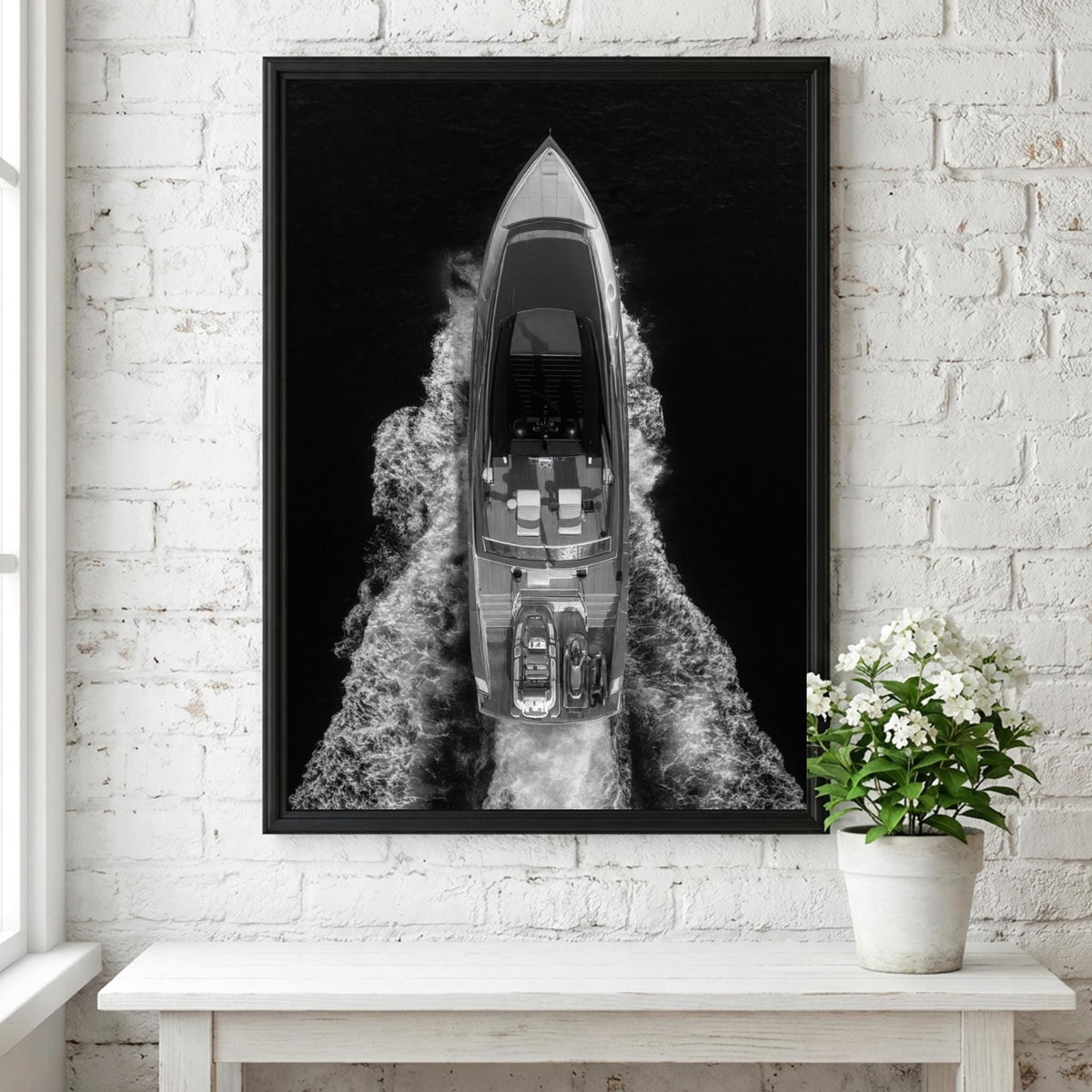 Black Wake Black & White Poster | Minimalist Abstract Wall Art | Modern Dark Aesthetic Decor | Monochrome Art Print