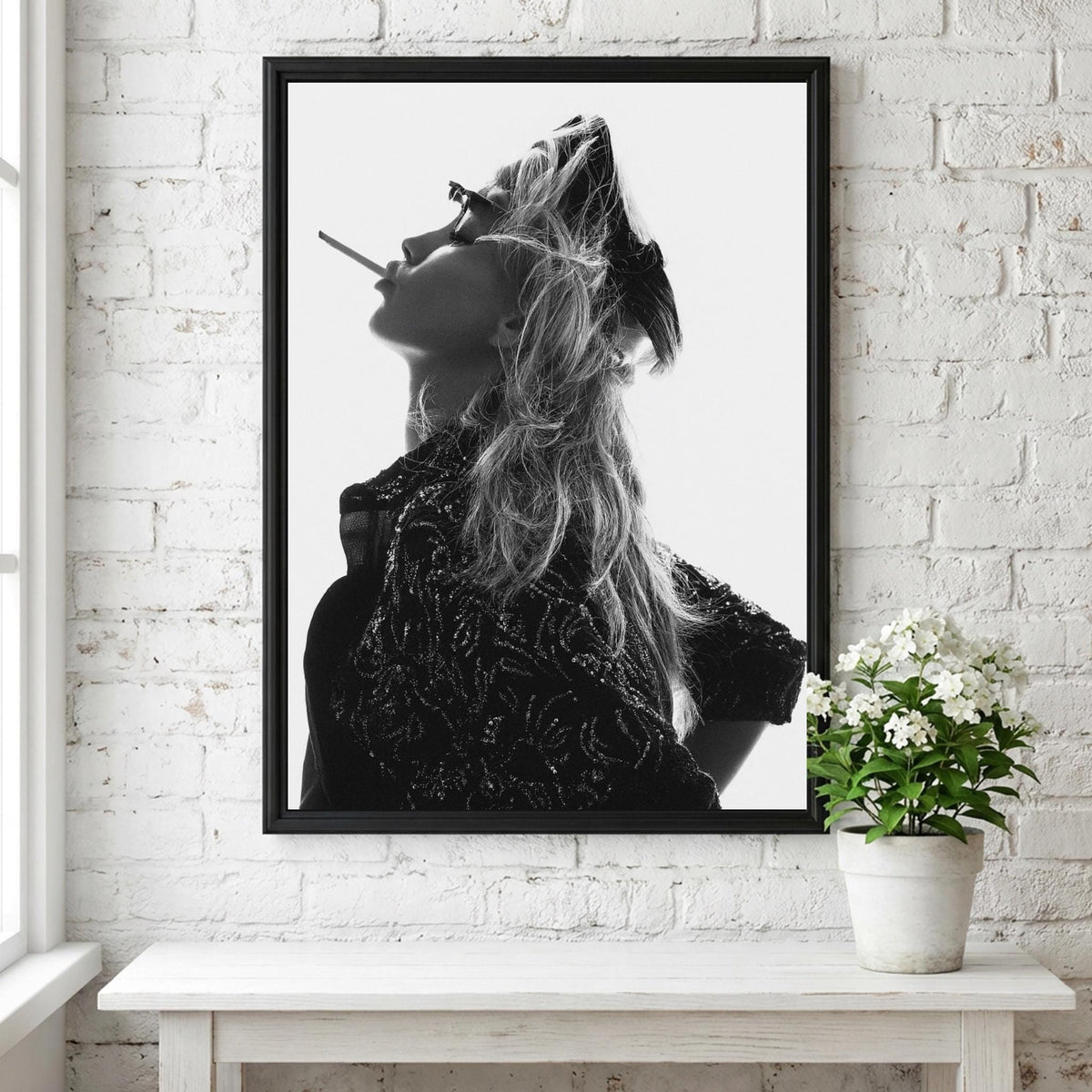 Bow & Smoke Black & White Poster | Minimalist Portrait Wall Art | Modern Aesthetic Decor | Elegant Smoky Print
