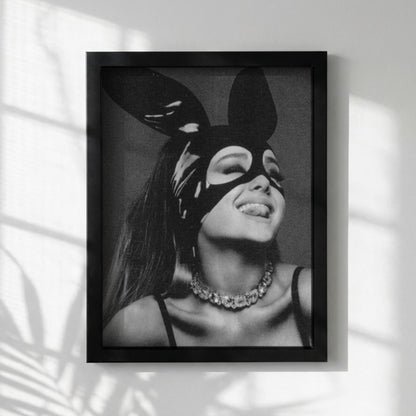 Bunny Mood Black & White Poster | Minimalist Animal Wall Art | Cute Aesthetic Decor | Modern Nursery Print