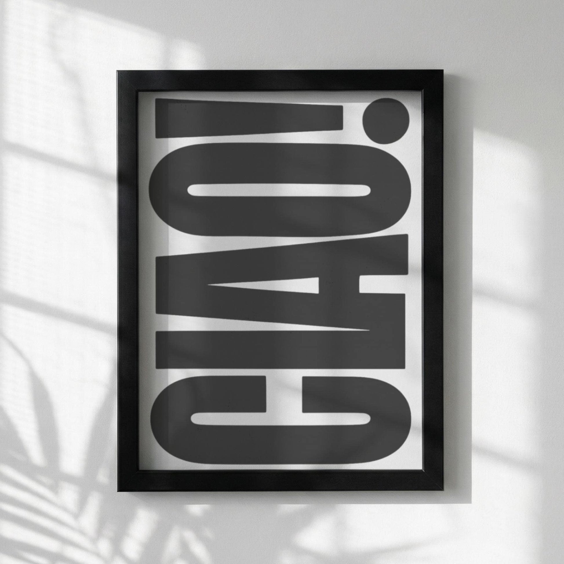Ciao Bold Black & White Poster | Minimalist Typography Wall Art | Modern Italian Quote Decor | Aesthetic Print