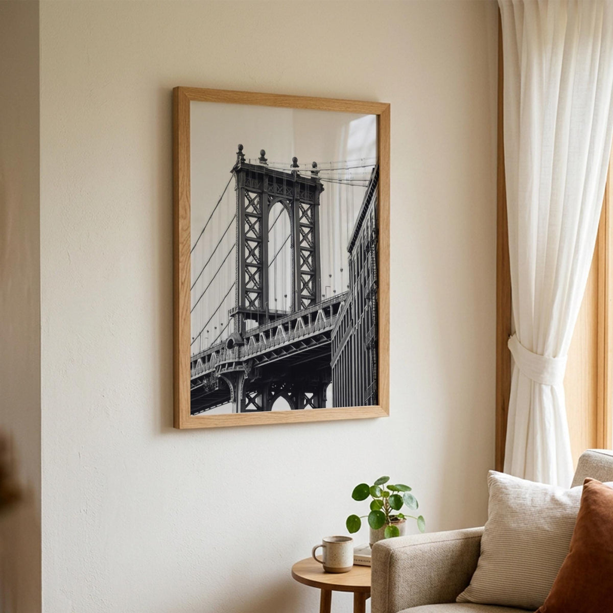 City Steel Black & White Poster | Minimalist Urban Wall Art | Modern Industrial Decor | Abstract City Print