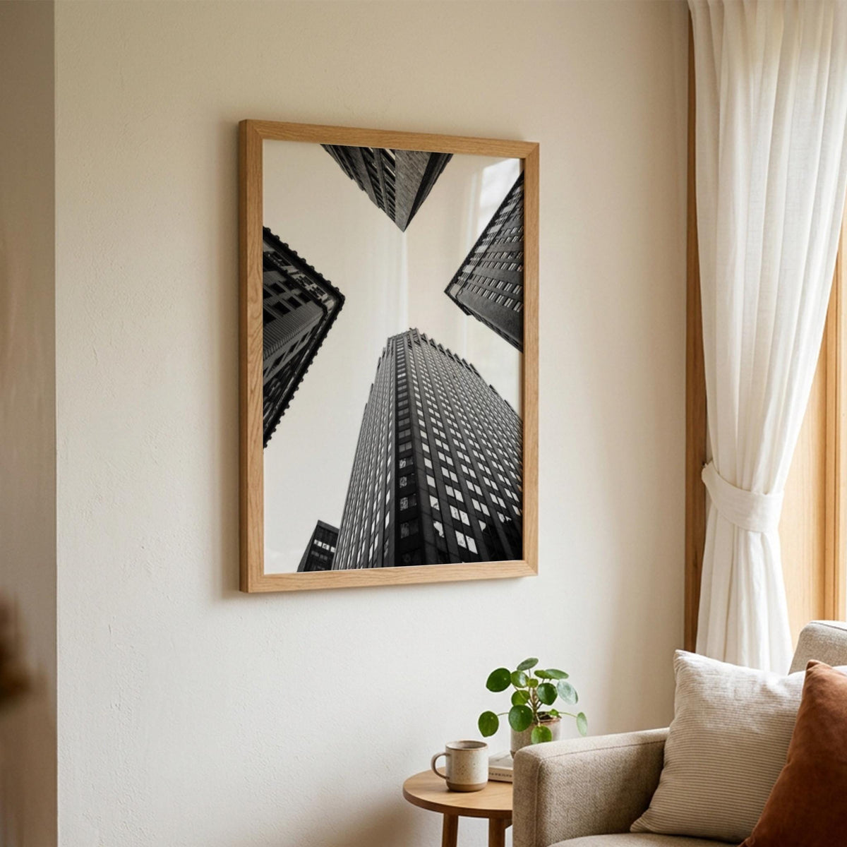 City Vertigo Black & White Poster | Minimalist Urban Wall Art | Modern Cityscape Decor | Abstract Architecture Print