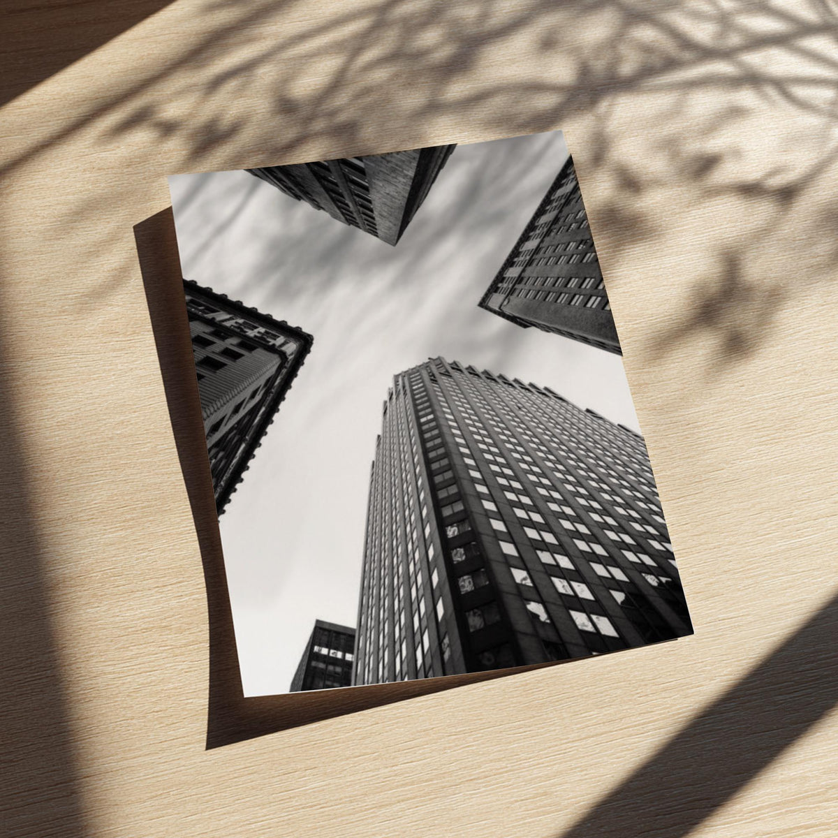 City Vertigo Black & White Poster | Minimalist Urban Wall Art | Modern Cityscape Decor | Abstract Architecture Print