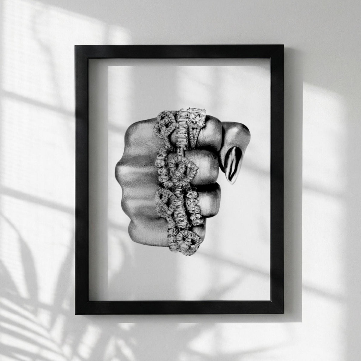 Diamond Grip Black & White Poster | Minimalist Gym Wall Art | Modern Fitness Decor | Strength Training Print