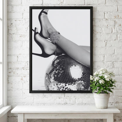 Disco Legs Black & White Poster | Minimalist Retro Wall Art | Modern Dance Decor | Funky Pop Art Print