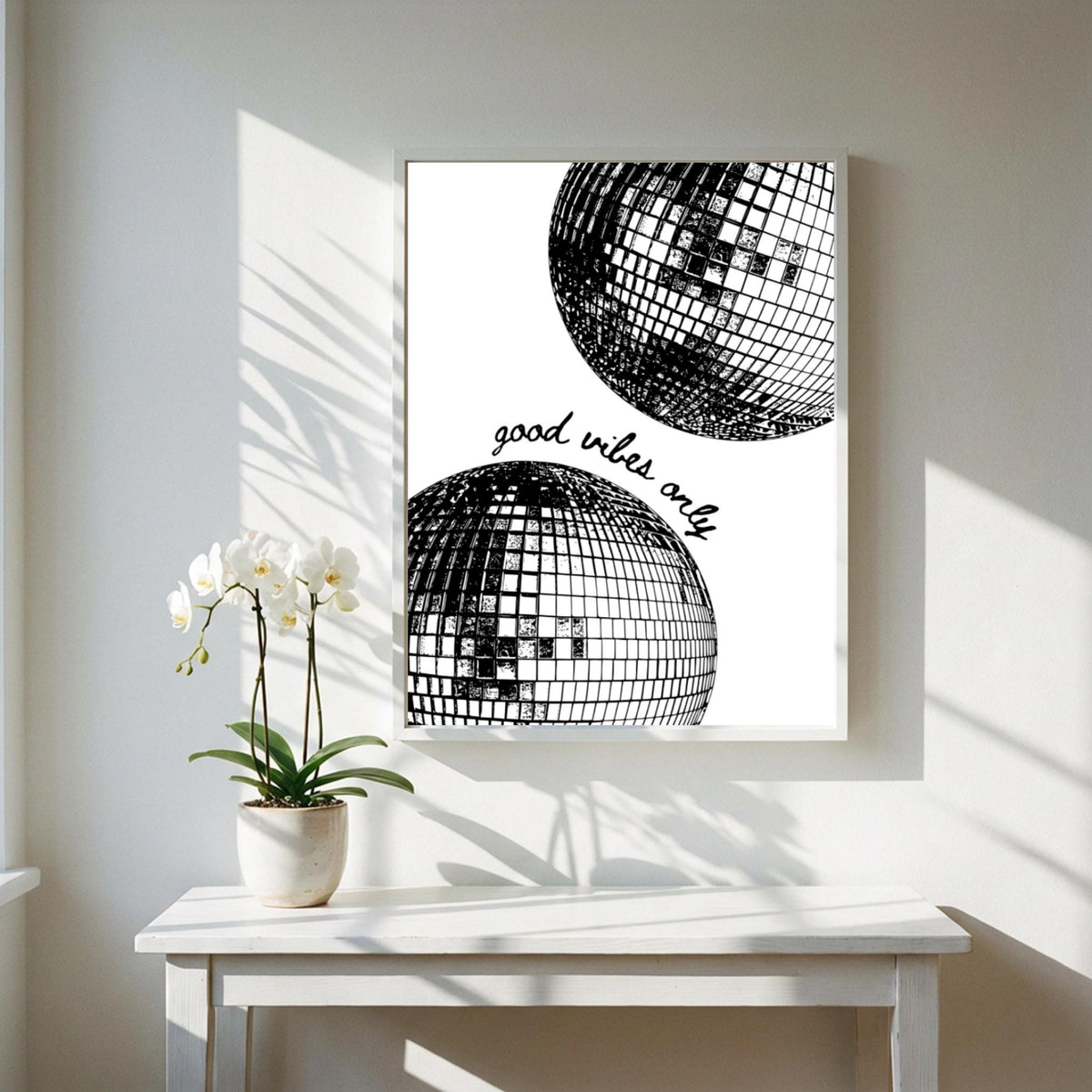 Good Vibes Only Black & White Minimalist Typography Wall Art | Modern Positive Quote Decor | Aesthetic Poster Print