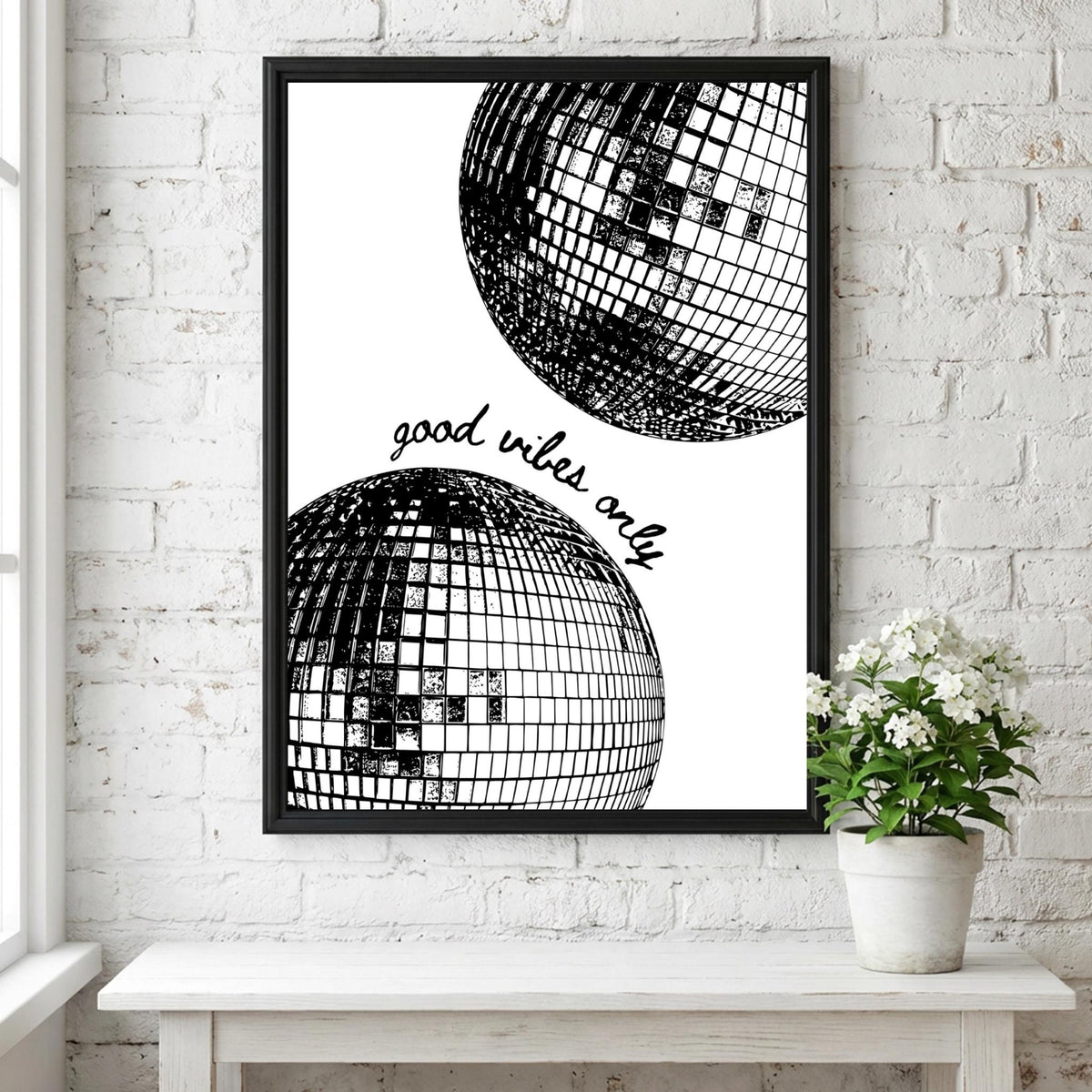 Good Vibes Only Black & White Minimalist Typography Wall Art | Modern Positive Quote Decor | Aesthetic Poster Print