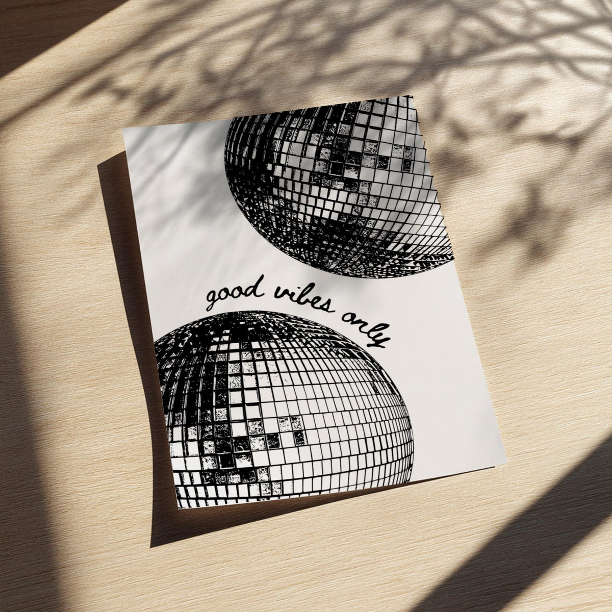 Good Vibes Only Black & White Minimalist Typography Wall Art | Modern Positive Quote Decor | Aesthetic Poster Print