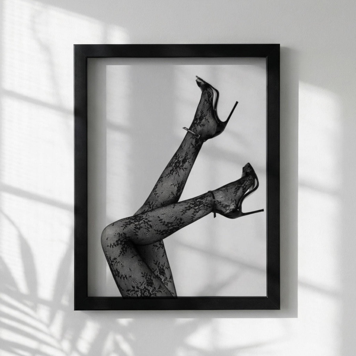 Lace Temptation Black & White Minimalist Fashion Wall Art | Elegant Aesthetic Lingerie Inspired Decor Poster