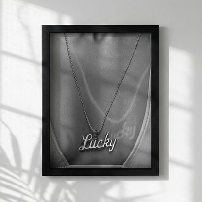 Lucky Charm Black & White Minimalist Wall Art | Modern Good Luck Decor | Aesthetic Symbol Poster Print