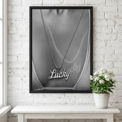 Lucky Charm Black & White Minimalist Wall Art | Modern Good Luck Decor | Aesthetic Symbol Poster Print