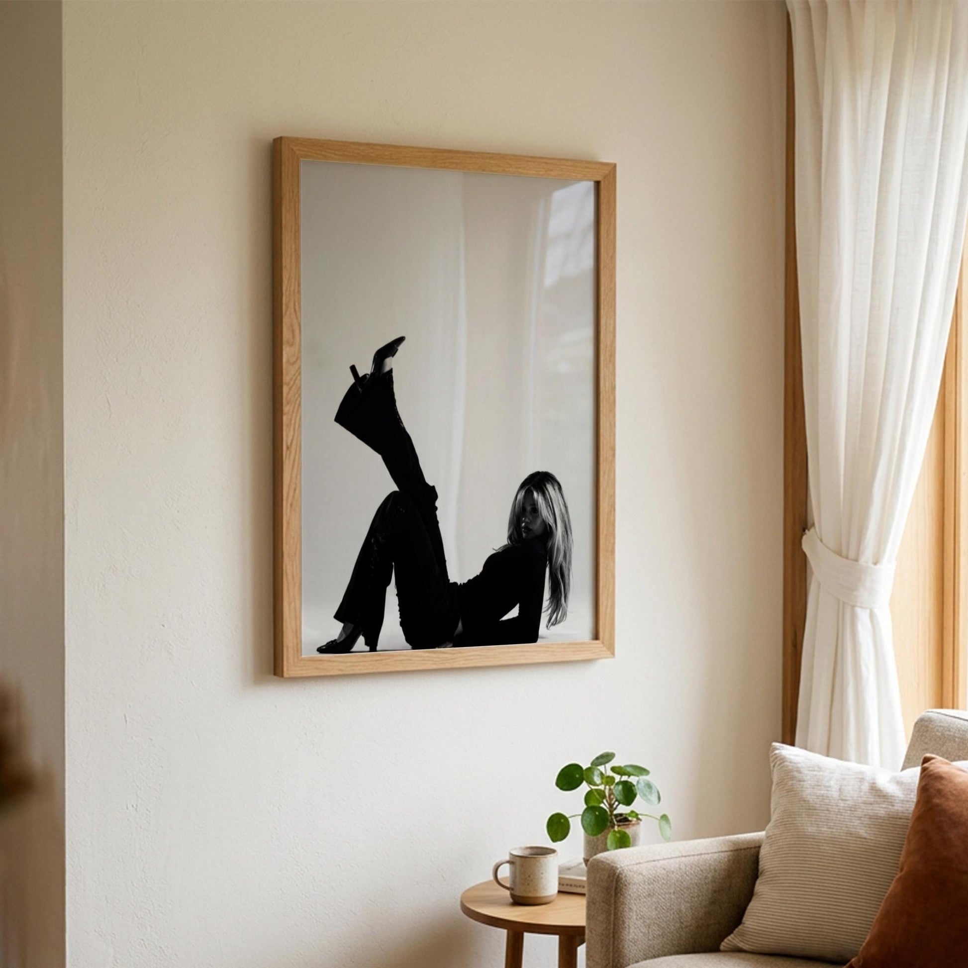 Noir Muse Black & White Minimalist Portrait Wall Art | Modern Dark Aesthetic Decor | Elegant Fashion Inspired Poster Print