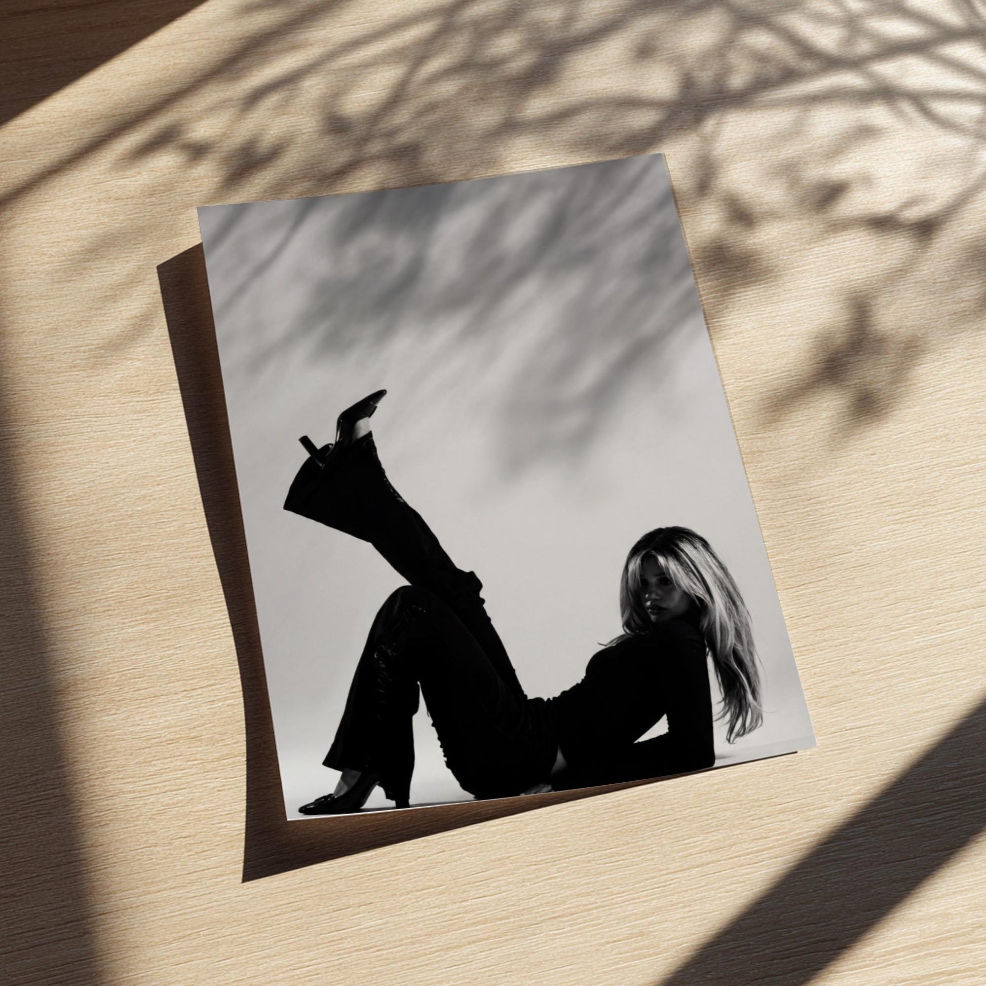 Noir Muse Black & White Minimalist Portrait Wall Art | Modern Dark Aesthetic Decor | Elegant Fashion Inspired Poster Print