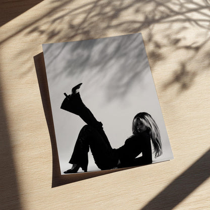Noir Muse Black & White Minimalist Portrait Wall Art | Modern Dark Aesthetic Decor | Elegant Fashion Inspired Poster Print