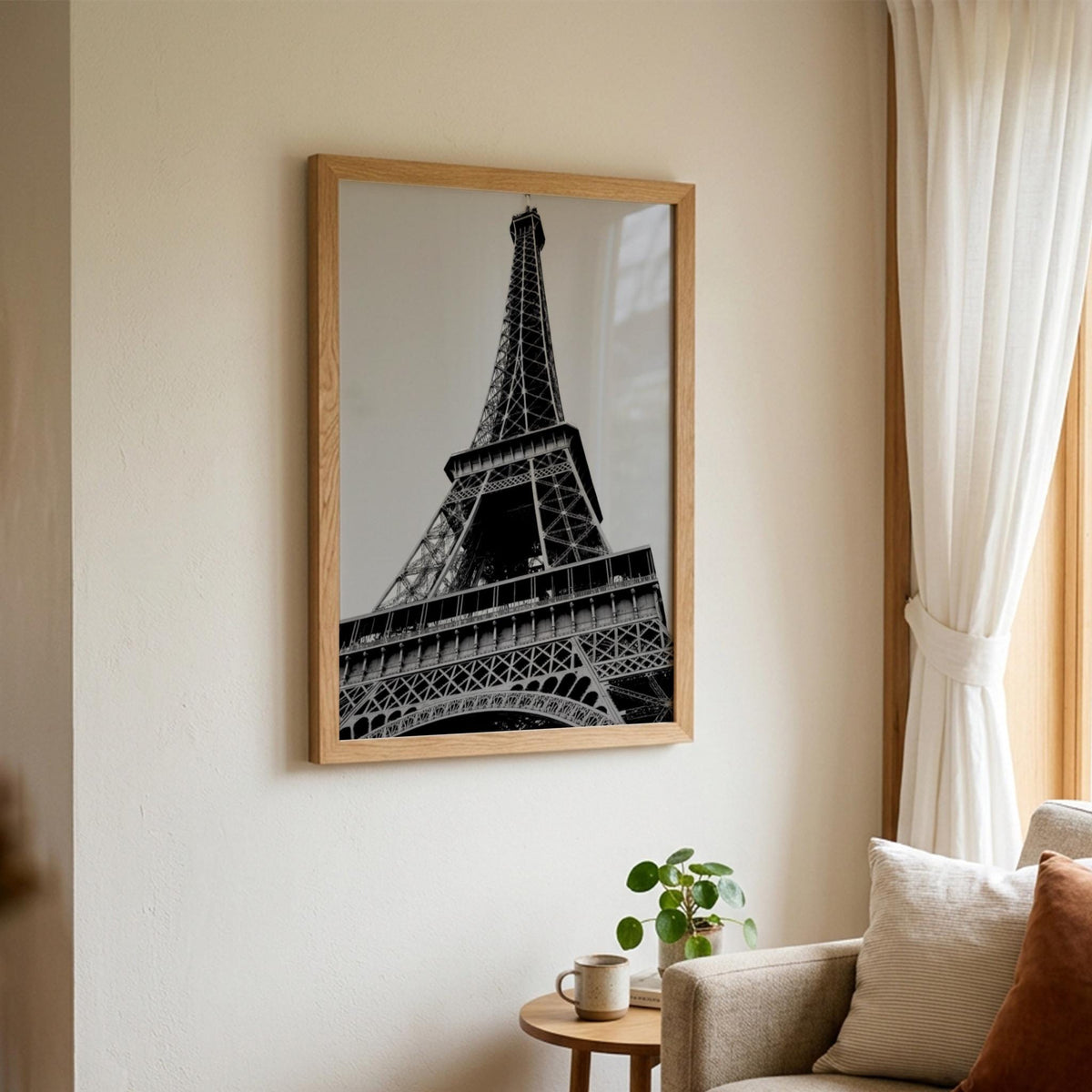 Paris Noir Black & White Minimalist City Wall Art | Modern Dark Paris Decor | Elegant Travel Poster Print