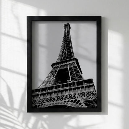 Paris Noir Black & White Minimalist City Wall Art | Modern Dark Paris Decor | Elegant Travel Poster Print