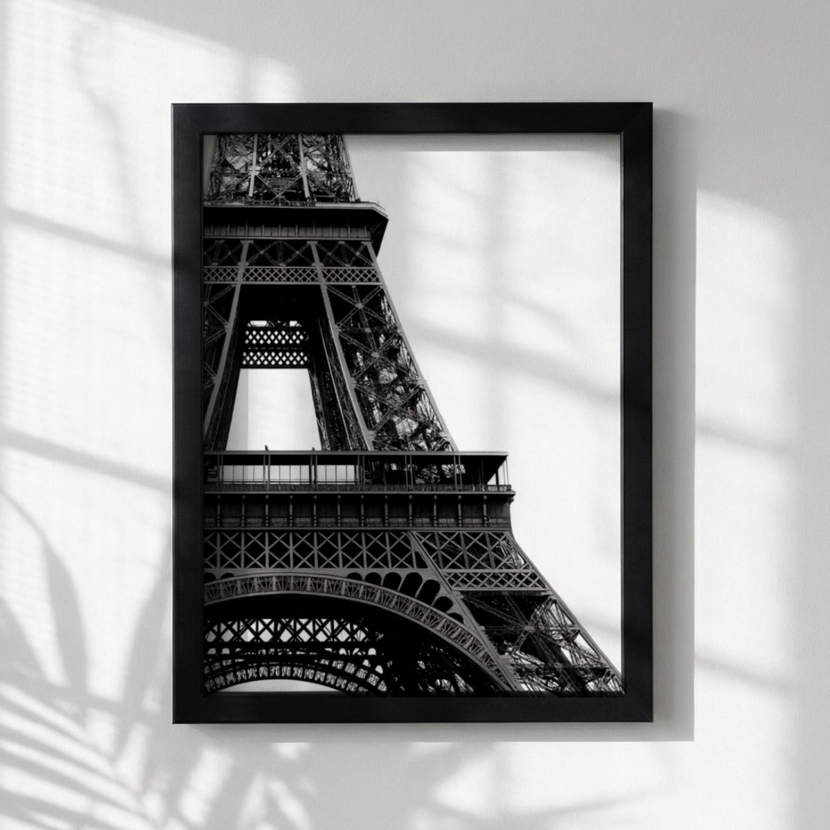 Paris Steel Black & White Minimalist Cityscape Wall Art | Modern Industrial Paris Decor | Architectural Poster Print