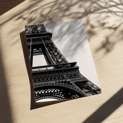Paris Steel Black & White Minimalist Cityscape Wall Art | Modern Industrial Paris Decor | Architectural Poster Print