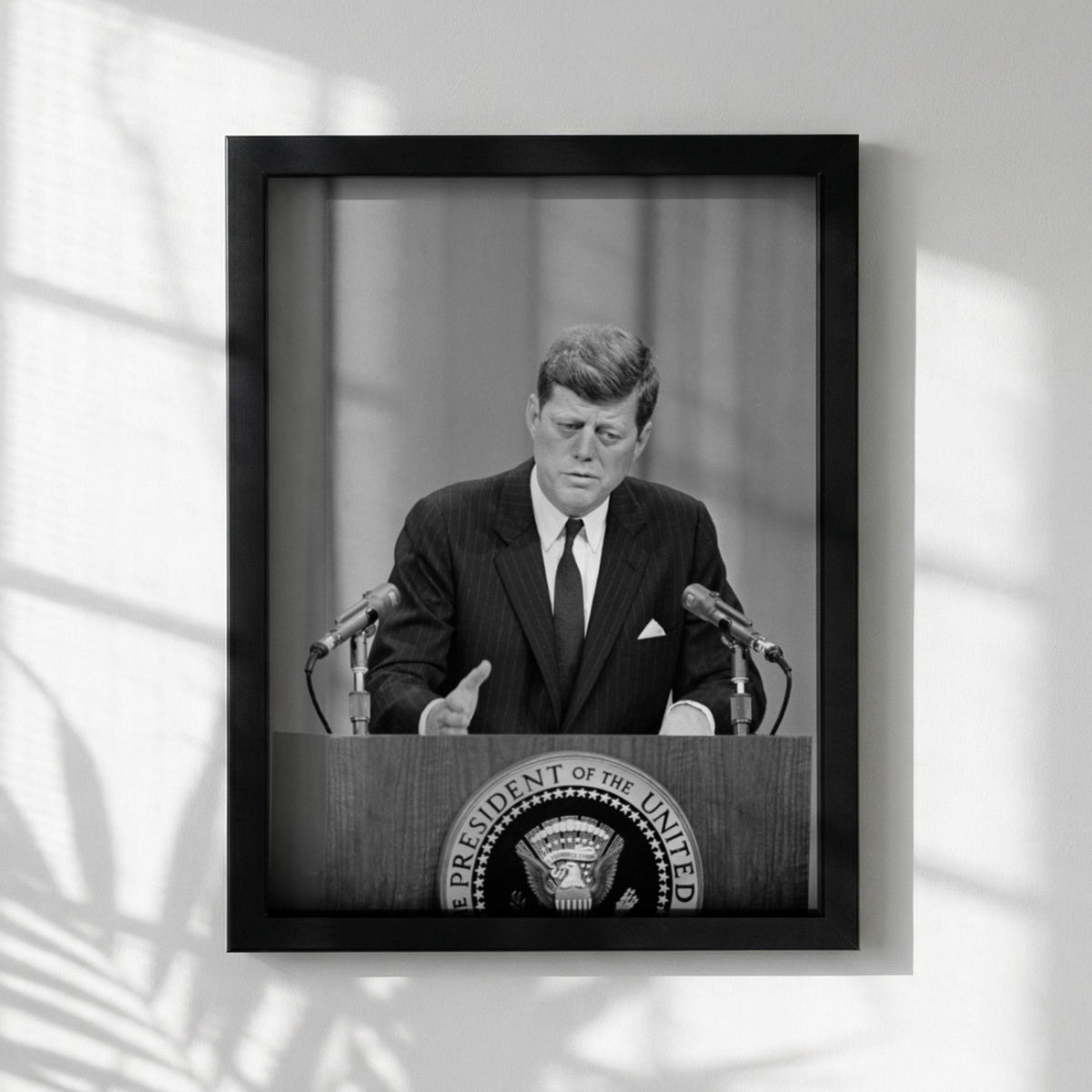 Presidential Address Black & White Minimalist Political Wall Art | Modern Leadership Decor | Government Speech Poster Print
