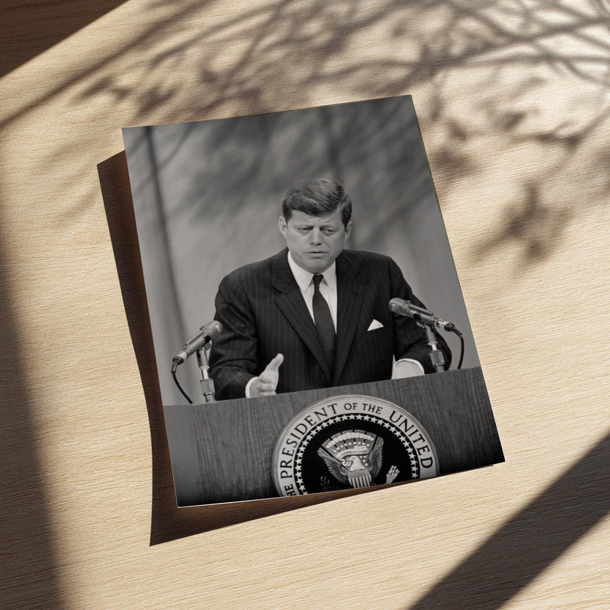 Presidential Address Black & White Minimalist Political Wall Art | Modern Leadership Decor | Government Speech Poster Print