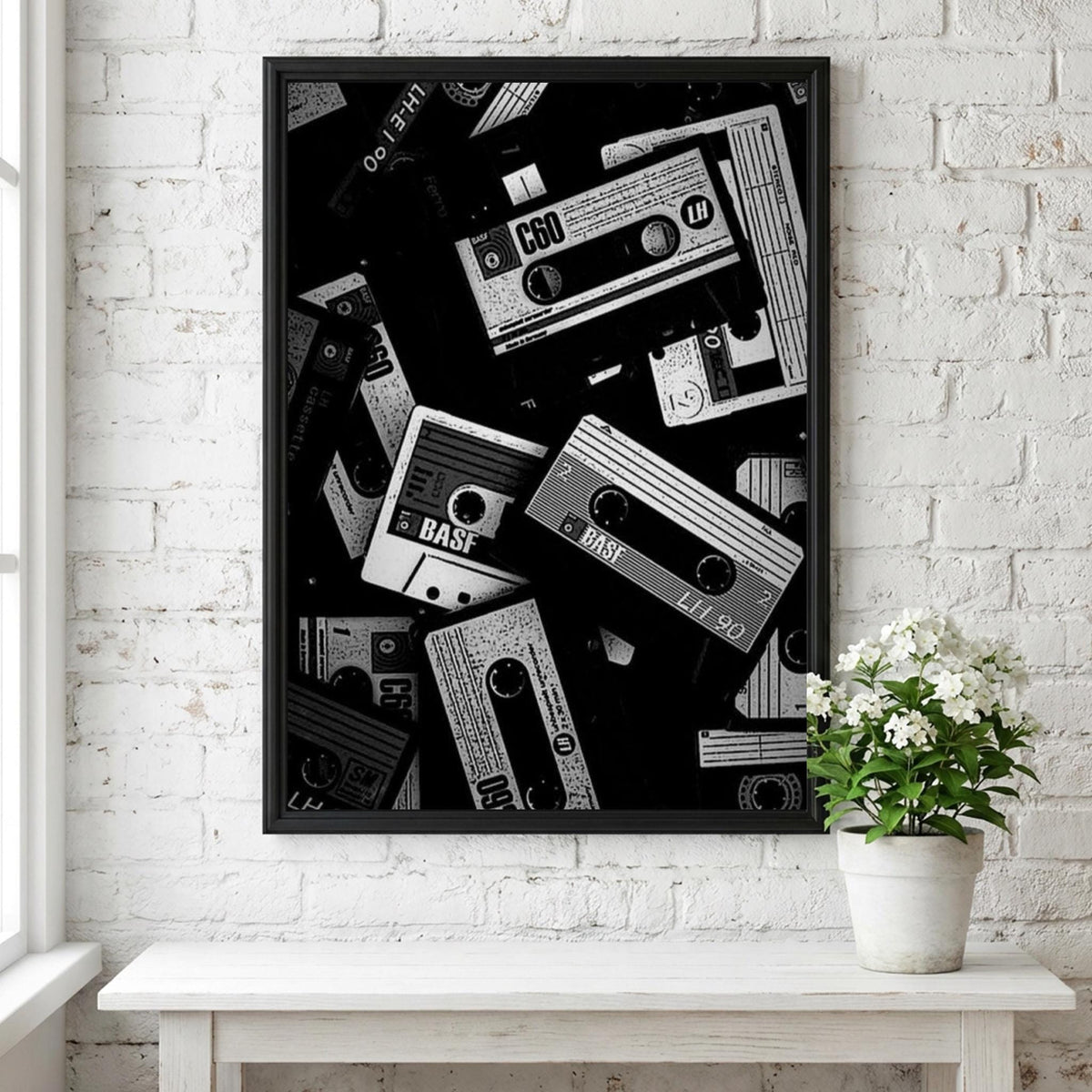 Rebel Doberman Black & White Minimalist Dog Wall Art | Modern Edgy Animal Decor | Powerful Portrait Poster Print