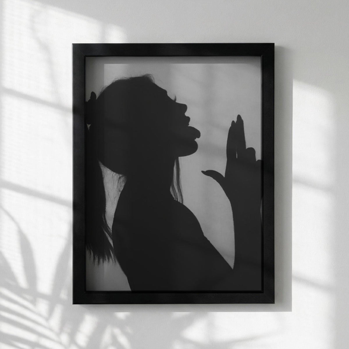 Shadow Tease Black & White Minimalist Abstract Wall Art | Modern Sensual Aesthetic Decor | Elegant Silhouette Poster Print