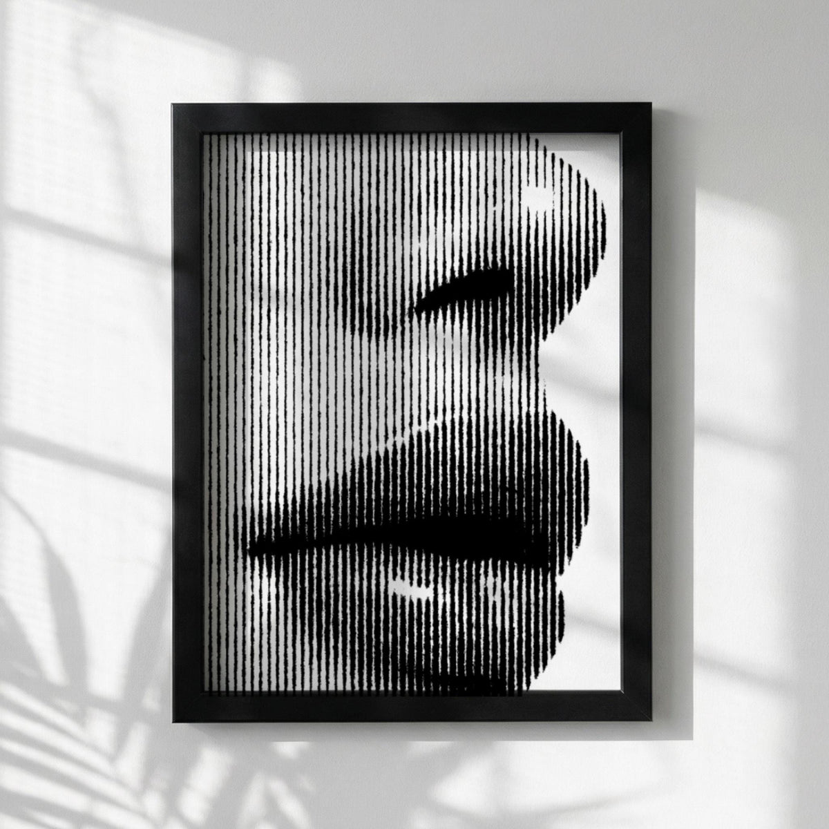 Striped Silence Black & White Minimalist Abstract Wall Art | Modern Geometric Decor | Calm Aesthetic Poster Print