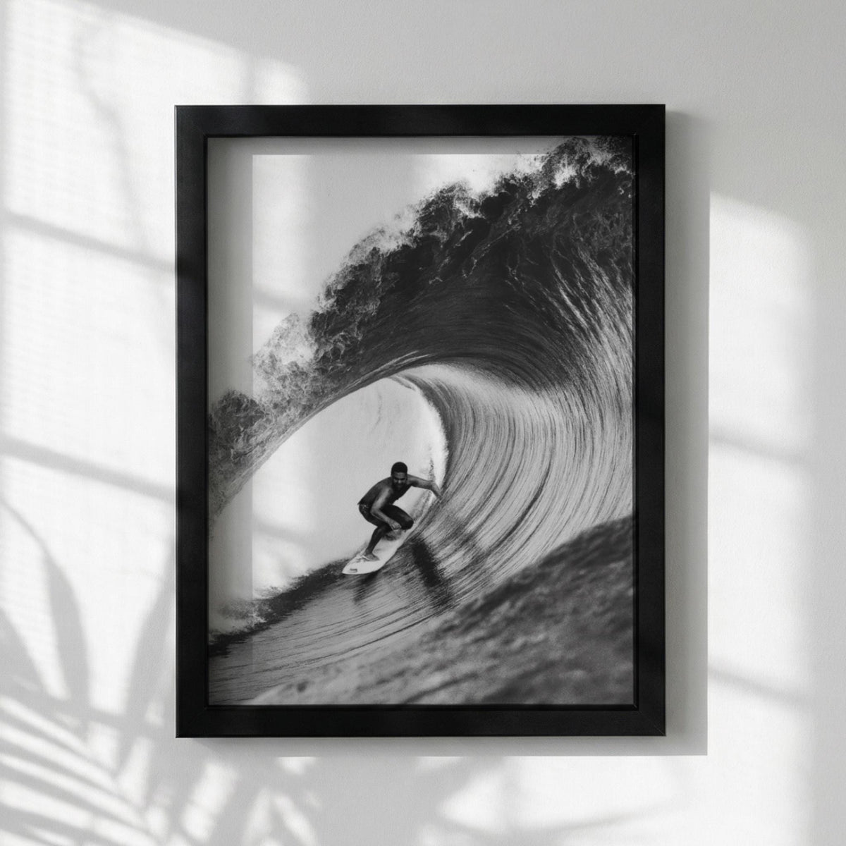 Surfer Black & White Minimalist Coastal Wall Art | Modern Ocean Sports Decor | Beach Lifestyle Poster Print