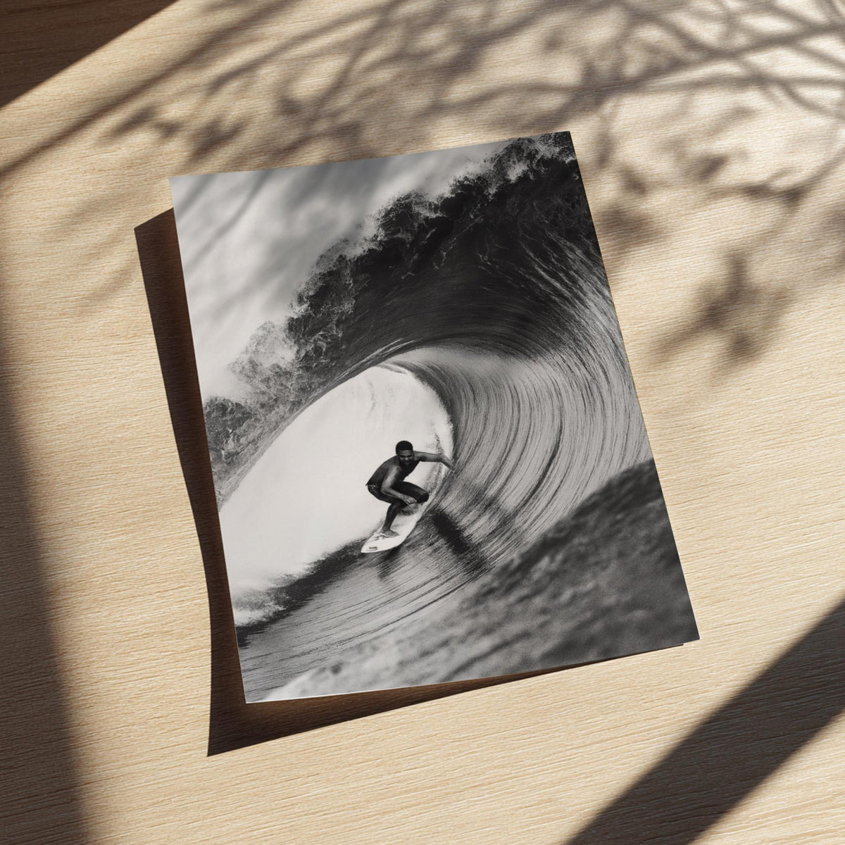 Surfer Black & White Minimalist Coastal Wall Art | Modern Ocean Sports Decor | Beach Lifestyle Poster Print