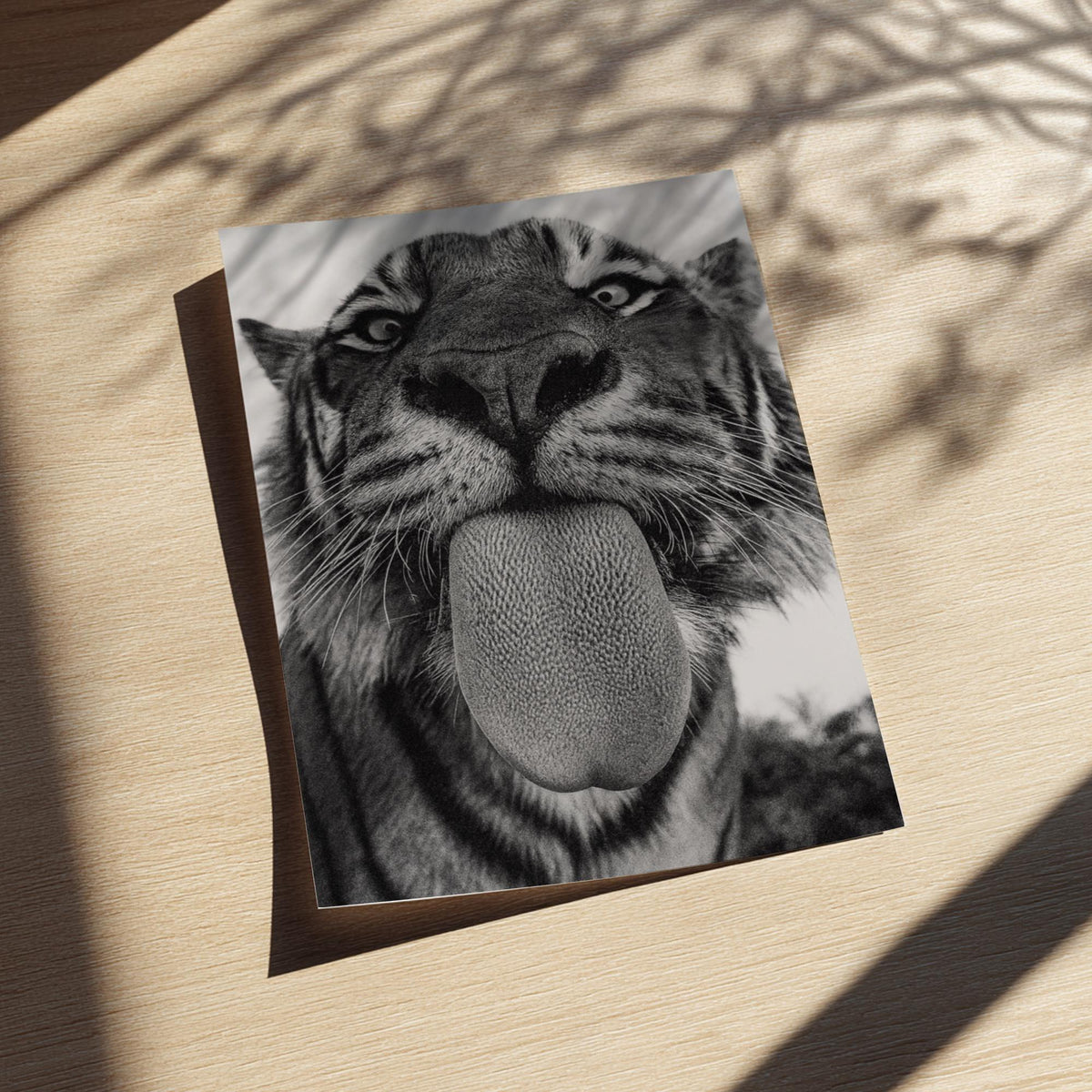 Tiger Mood Black & White Minimalist Wildlife Wall Art | Modern Animal Portrait Decor | Fierce Safari Poster Print