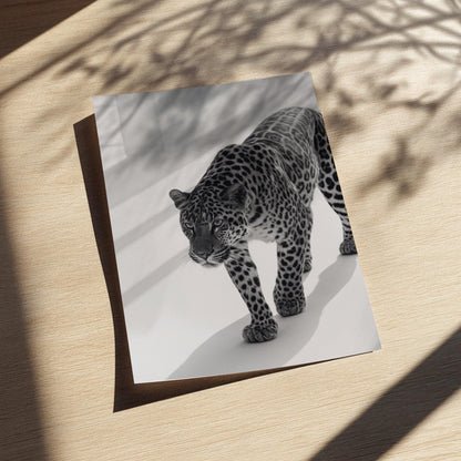 Tiger Steps Black & White Minimalist Wildlife Wall Art | Modern Animal Movement Decor | Dynamic Safari Poster Print