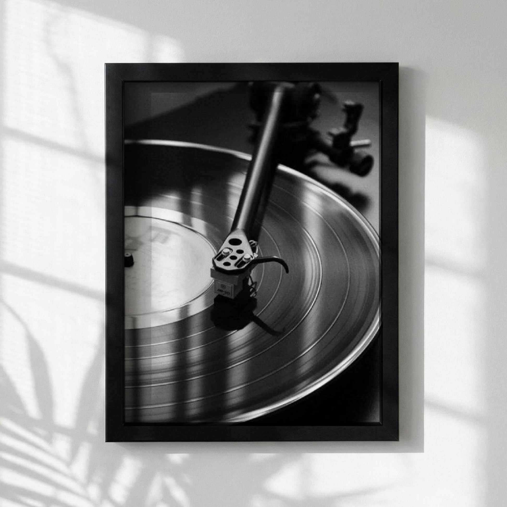 Vinyl Spin Black & White Minimalist Music Wall Art | Modern Retro Audio Decor | Record Player Aesthetic Poster Printck.
