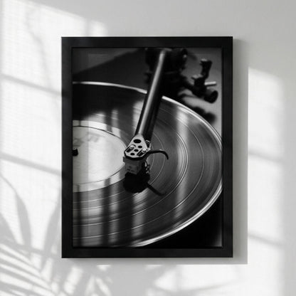 Vinyl Spin Black & White Minimalist Music Wall Art | Modern Retro Audio Decor | Record Player Aesthetic Poster Printck.