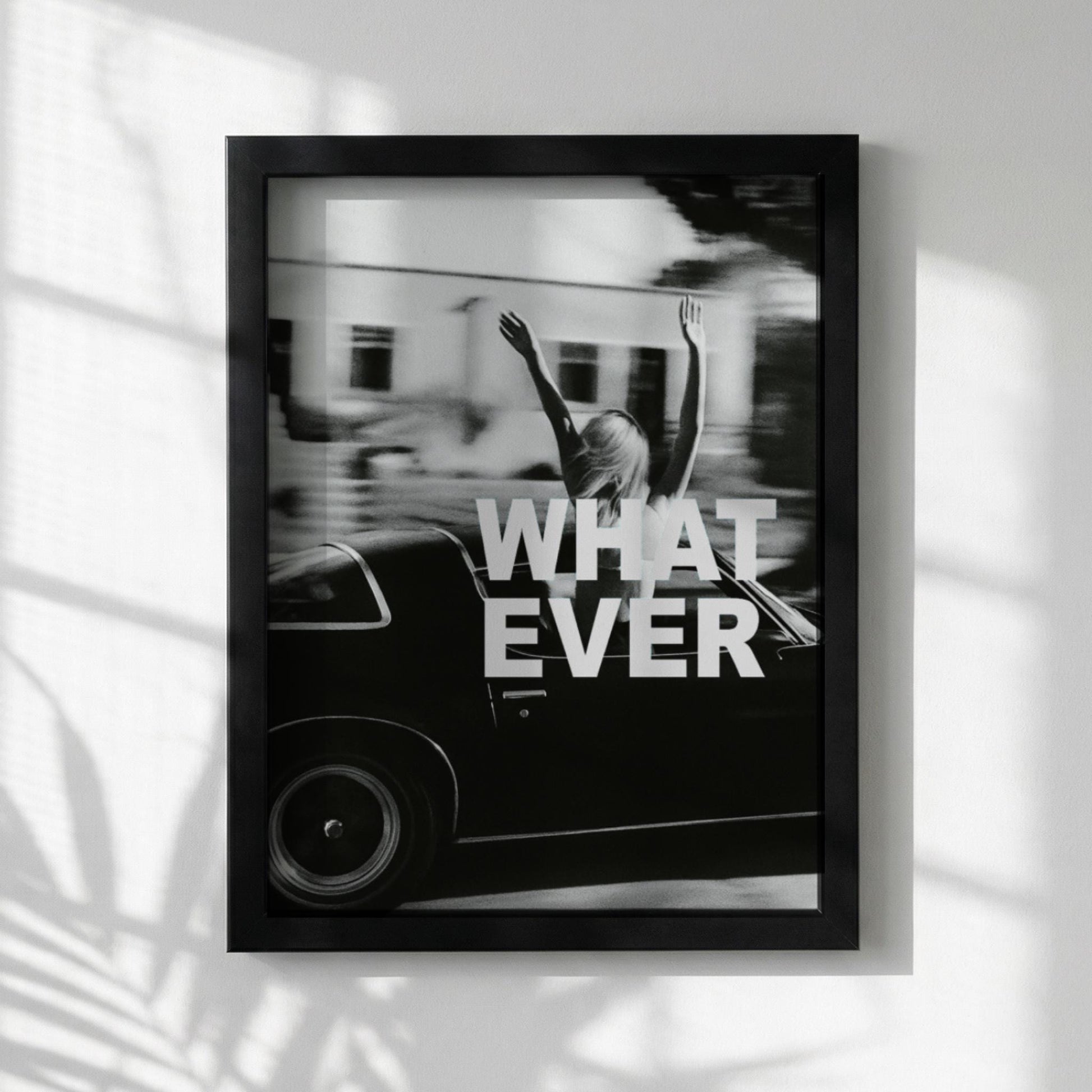 Whatever Ride Black & White Minimalist Travel Wall Art | Modern Freedom Lifestyle Decor | Road Trip Poster Print