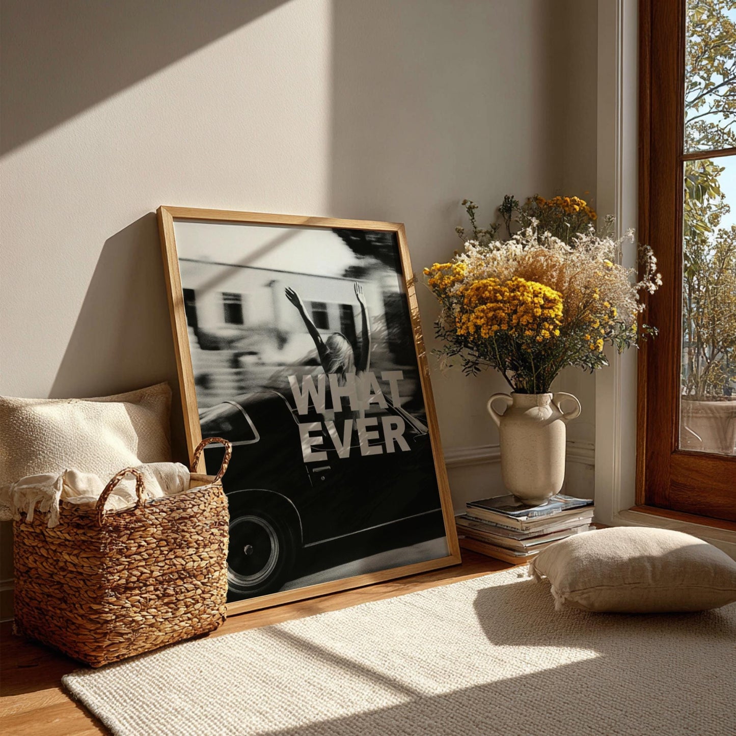 Whatever Ride Black & White Minimalist Travel Wall Art | Modern Freedom Lifestyle Decor | Road Trip Poster Print